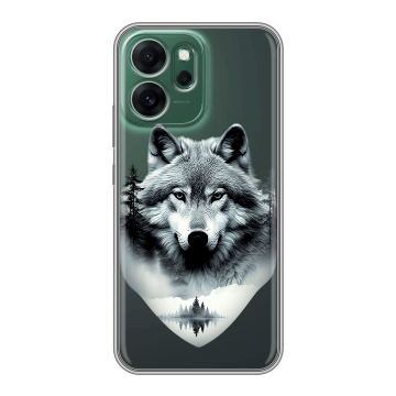 Силиконовый чехол на OPPO Reno14 FS 5G с принтом Волк в лесу