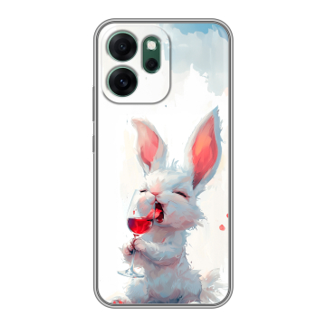 Силиконовый чехол на OPPO Reno14 FS 5G с принтом кролик зайчик Силиконовый чехол на OPPO Reno14 FS 5G с принтом кролик зайчик