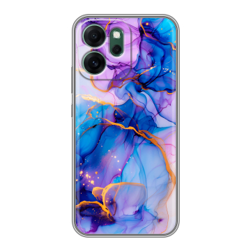 Силиконовый чехол на OPPO Reno14 FS 5G с принтом синий мрамор Силиконовый чехол на OPPO Reno14 FS 5G с принтом синий мрамор