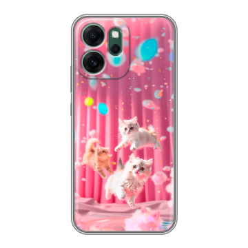 Силиконовый чехол на OPPO Reno14 FS 5G с принтом милые котики