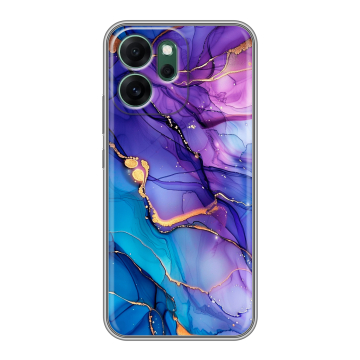 Силиконовый чехол на OPPO Reno14 FS 5G с принтом синий мрамор