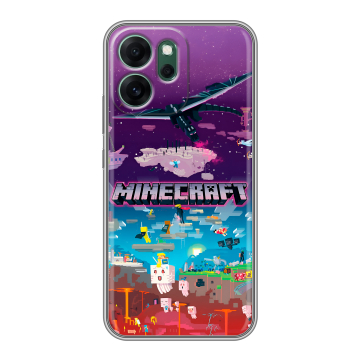 Силиконовый чехол на OPPO Reno14 FS 5G с принтом Майнкрафт Minecraft Силиконовый чехол на OPPO Reno14 FS 5G с принтом Майнкрафт Minecraft