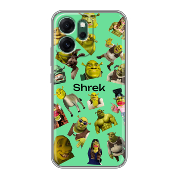Силиконовый чехол на OPPO Reno14 FS 5G с принтом Шрек Shrek