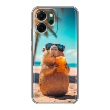 Силиконовый чехол на OPPO Reno14 FS 5G с принтом Капибара Силиконовый чехол на OPPO Reno14 FS 5G с принтом Капибара