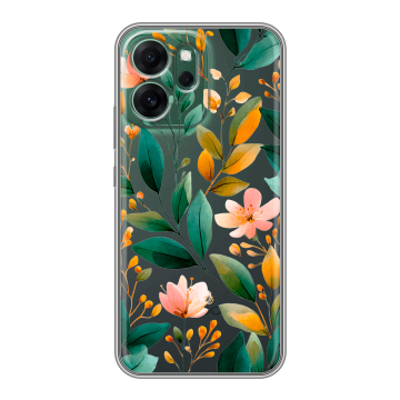 Силиконовый чехол на OPPO Reno14 FS 5G с принтом Цветы паттерн