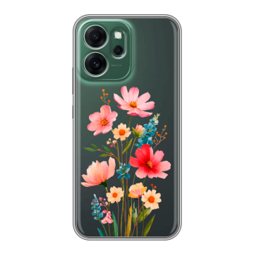 Силиконовый чехол на OPPO Reno14 FS 5G с принтом Цветы