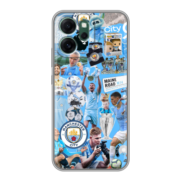 Силиконовый чехол на OPPO Reno14 FS 5G с принтом Man City Манчестер Сити