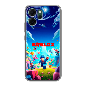 Силиконовый чехол на OPPO Reno14 FS 5G с принтом Roblox Роблокс