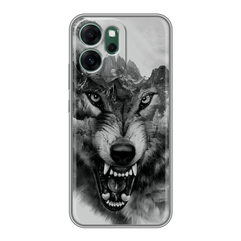 Силиконовый чехол на OPPO Reno14 F с принтом Волк Силиконовый чехол на OPPO Reno14 F с принтом Волк