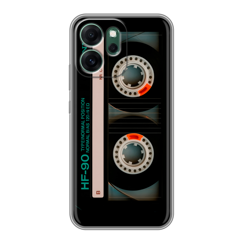 Силиконовый чехол на OPPO Reno14 FS 5G с принтом Кассета Силиконовый чехол на OPPO Reno14 FS 5G с принтом Кассета