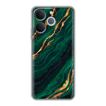 Силиконовый чехол на Realme Note 70 с принтом Мрамор зеленое золото Силиконовый чехол на Realme Note 70 с принтом Мрамор зеленое золото