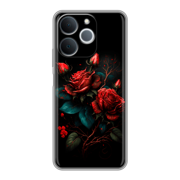 Силиконовый чехол на Realme Note 70 с принтом Розы красные