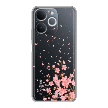 Силиконовый чехол на Realme Note 70 с принтом Ветка сакуры Силиконовый чехол на Realme Note 70 с принтом Ветка сакуры