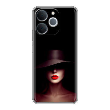 Силиконовый чехол на Realme Note 70 с принтом Девушка в шляпе Силиконовый чехол на Realme Note 70 с принтом Девушка в шляпе