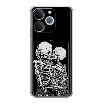 Силиконовый чехол на Realme Note 70 с принтом Поцелуй скелетов Силиконовый чехол на Realme Note 70 с принтом Поцелуй скелетов