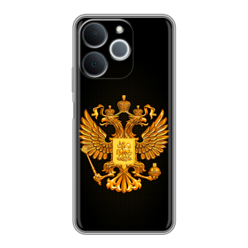 Силиконовый чехол на Realme Note 70 с принтом Герб России желтый