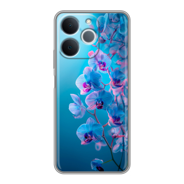 Силиконовый чехол на Realme Note 70 с принтом голубые орхидеи Силиконовый чехол на Realme Note 70 с принтом голубые орхидеи