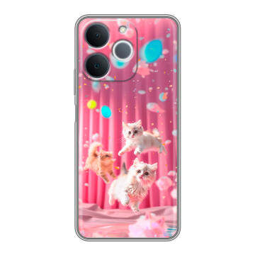Силиконовый чехол на Realme Note 70 с принтом милые котики Силиконовый чехол на Realme Note 70 с принтом милые котики