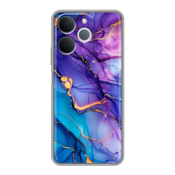Силиконовый чехол на Realme Note 70 с принтом синий мрамор Силиконовый чехол на Realme Note 70 с принтом синий мрамор