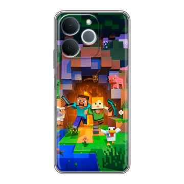 Силиконовый чехол на Realme Note 70 с принтом Майнкрафт Minecraft Силиконовый чехол на Realme Note 70 с принтом Майнкрафт Minecraft