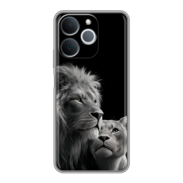 Силиконовый чехол на Realme Note 70 с принтом Лев кошки Силиконовый чехол на Realme Note 70 с принтом Лев кошки