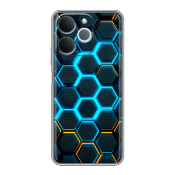 Силиконовый чехол на Realme Note 70 с принтом Неоновые соты Силиконовый чехол на Realme Note 70 с принтом Неоновые соты