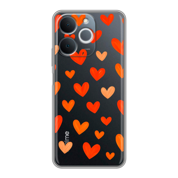 Силиконовый чехол на Realme Note 70 с принтом Сердечки Силиконовый чехол на Realme Note 70 с принтом Сердечки