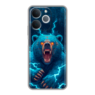 Силиконовый чехол на Realme Note 70 с принтом Медведь Силиконовый чехол на Realme Note 70 с принтом Медведь