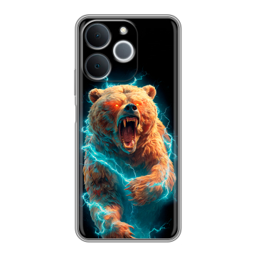 Силиконовый чехол на Realme Note 70 с принтом Медведь Силиконовый чехол на Realme Note 70 с принтом Медведь