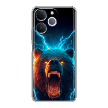 Силиконовый чехол на Realme Note 70 с принтом Медведь Силиконовый чехол на Realme Note 70 с принтом Медведь