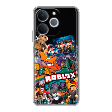 Силиконовый чехол на Realme Note 70 с принтом Roblox Роблокс