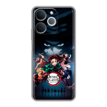 Силиконовый чехол на Realme Note 70 с принтом Demon Slayer Клинок рассекающий демонов