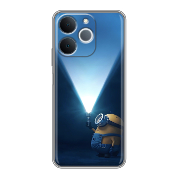 Силиконовый чехол на Realme Note 70 с принтом Миньоны