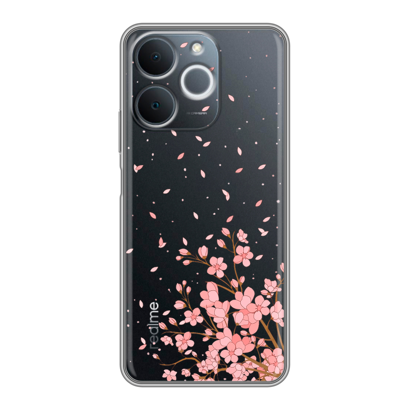 Силиконовый чехол на Realme Note 70 с принтом Ветка сакуры Силиконовый чехол на Realme Note 70 с принтом Ветка сакуры
