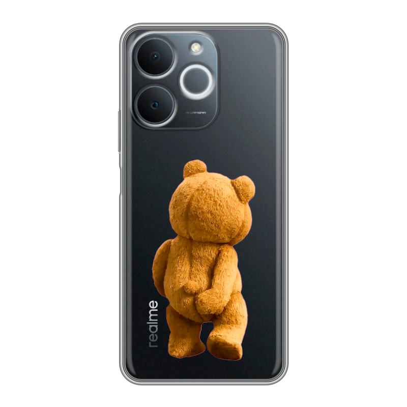 Силиконовый чехол на Realme Note 70 с принтом Медведь Силиконовый чехол на Realme Note 70 с принтом Медведь