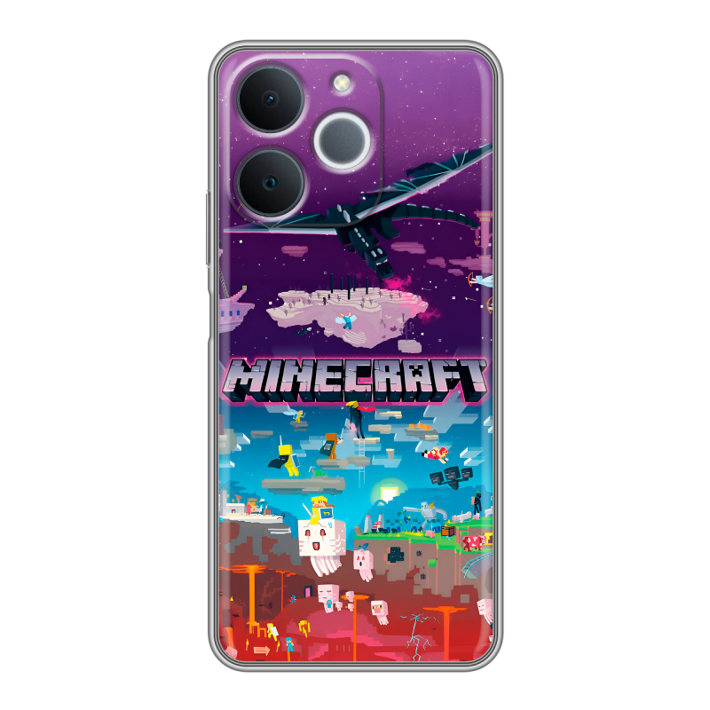 Силиконовый чехол на Realme Note 70 с принтом Майнкрафт Minecraft Силиконовый чехол на Realme Note 70 с принтом Майнкрафт Minecraft