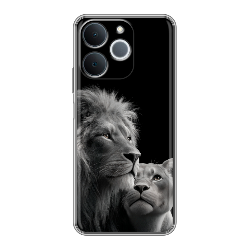 Силиконовый чехол на Realme Note 70 с принтом Лев кошки Силиконовый чехол на Realme Note 70 с принтом Лев кошки