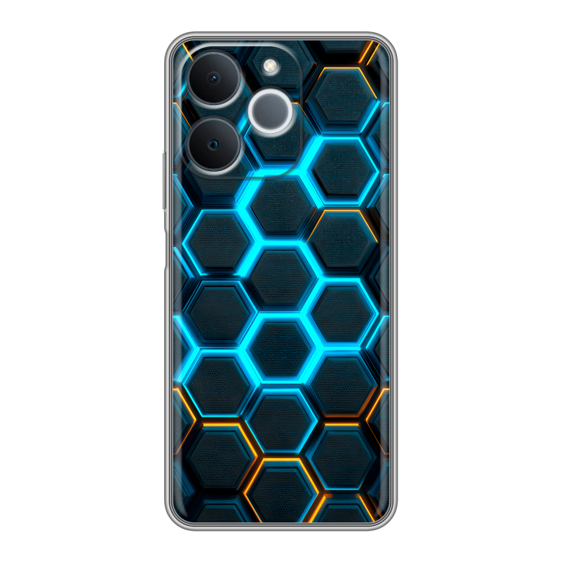 Силиконовый чехол на Realme Note 70 с принтом Неоновые соты Силиконовый чехол на Realme Note 70 с принтом Неоновые соты