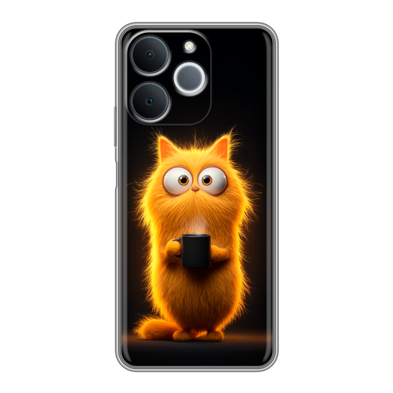 Силиконовый чехол на Realme Note 70 с принтом Смешной кот Силиконовый чехол на Realme Note 70 с принтом Смешной кот
