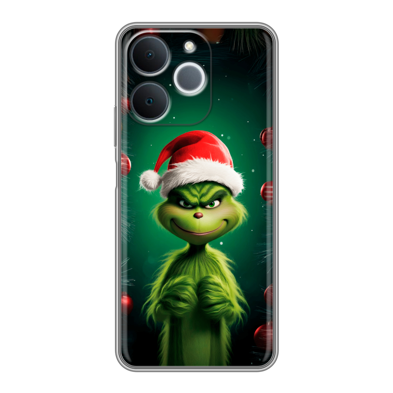 Силиконовый чехол на Realme Note 70 с принтом Гринч Новый год Рождество Силиконовый чехол на Realme Note 70 с принтом Гринч Новый год Рождество
