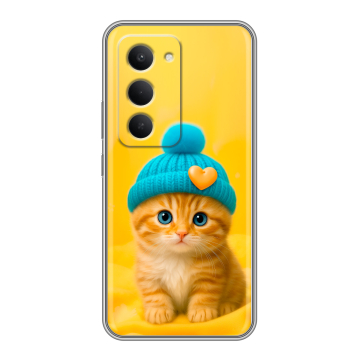 Силиконовый чехол на Redmi 15 с принтом Котенок в шапке