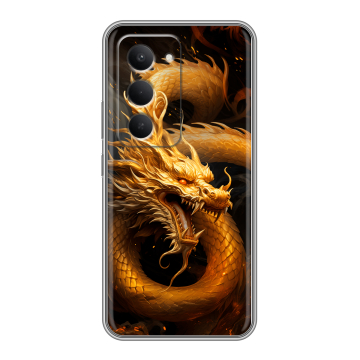 Силиконовый чехол на Redmi 15 с принтом Золотой дракон Силиконовый чехол на Redmi 15 с принтом Золотой дракон