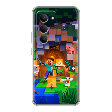 Силиконовый чехол на Redmi 15 с принтом Майнкрафт Minecraft Силиконовый чехол на Redmi 15 с принтом Майнкрафт Minecraft