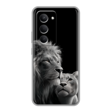 Силиконовый чехол на Redmi 15 с принтом Лев кошки