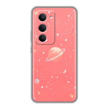 Силиконовый чехол на Redmi 15 с принтом Розовый космос