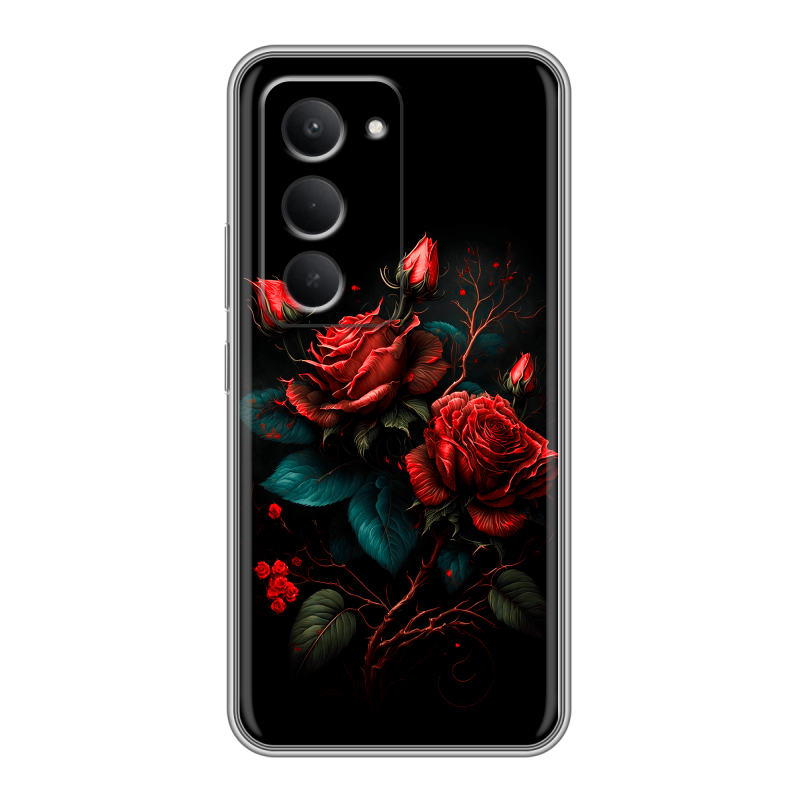 Силиконовый чехол на Redmi 15 с принтом Розы красные Силиконовый чехол на Redmi 15 с принтом Розы красные