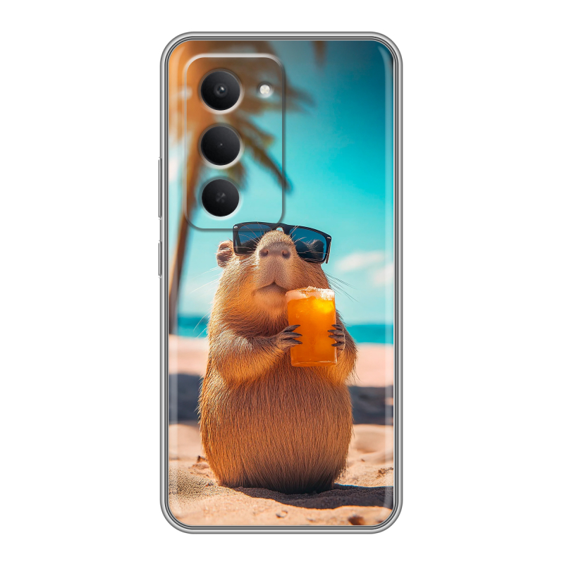 Силиконовый чехол на Redmi 15 с принтом Капибара Силиконовый чехол на Redmi 15 с принтом Капибара