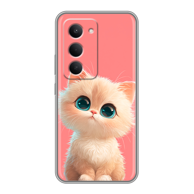 Силиконовый чехол на Redmi 15 с принтом Розовый котенок Силиконовый чехол на Redmi 15 с принтом Розовый котенок