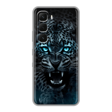Силиконовый чехол на Infinix Hot 60 Pro с принтом Темный леопард