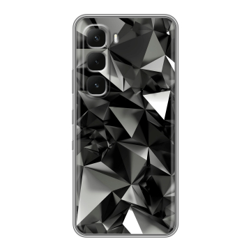 Силиконовый чехол на Infinix Hot 60 Pro с принтом Черные кристаллы Силиконовый чехол на Infinix Hot 60 Pro с принтом Черные кристаллы